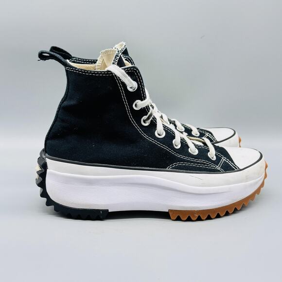 Converse Shoes Womens 7.5 Black Canvas Run Star Hike Hi Platform Lugged Sneakers - Picture 1 of 10